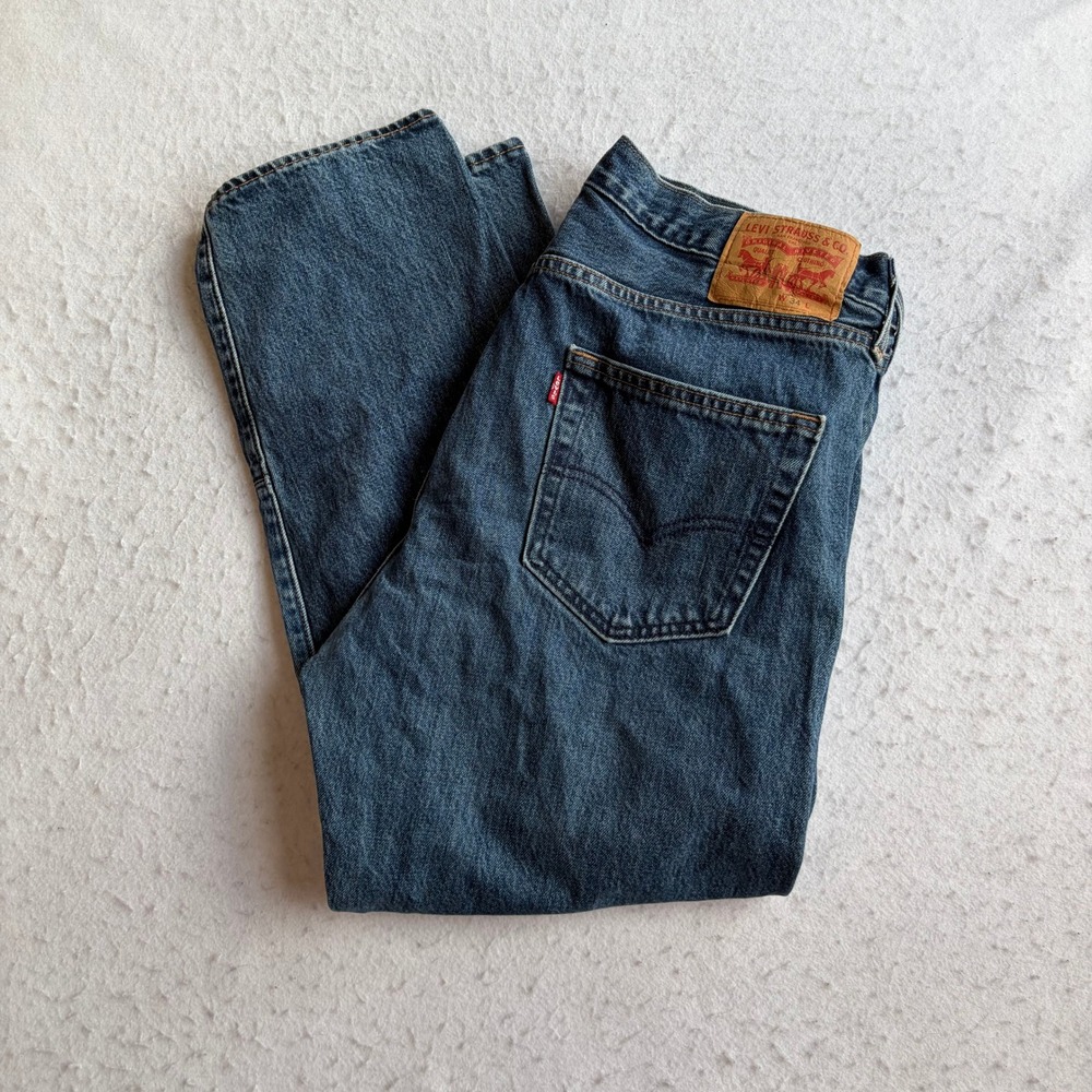 Levi's 501 Straight Leg Jeans Mens W34 Blue Double Knee Patch Workwear